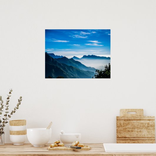 Morning Mountains Mist Landschap Poster (Keuken)