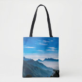 Morning Mountains Mist Landschap Tote Bag (Voorkant)