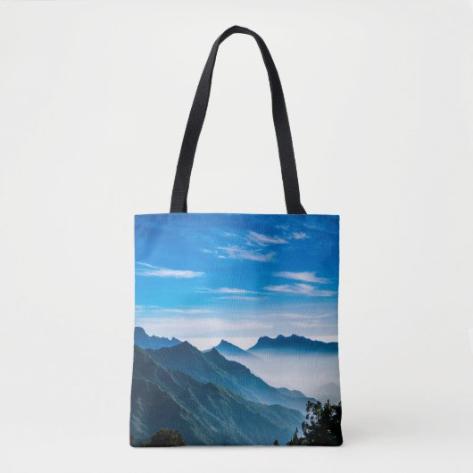 Morning Mountains Mist Landschap Tote Bag (Voorkant)