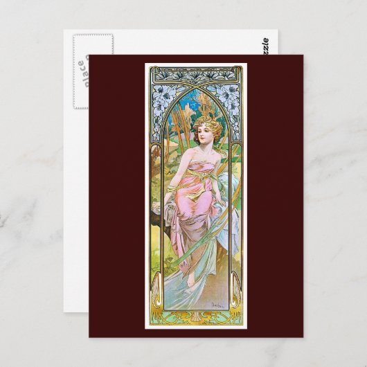 Morning, Mucha Briefkaart (Voorkant / Achterkant)