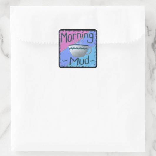 Morning Mud Square-Sticker Vierkante Sticker (Tas)