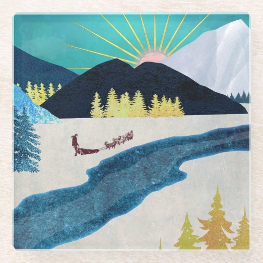 Morning Musher Glazen Onderzetter (Voorkant)