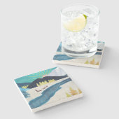 Morning Musher Stenen Onderzetter (Zijkant)