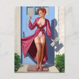 Morning Newspaper Pin Up Briefkaart