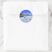 Morning Patrol witte wolf rivier sticker (Tas)