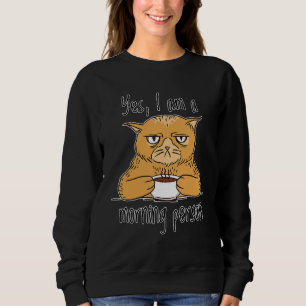 Morning Person Sarcastic Ironic Misanthropic Cat S Trui