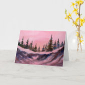 "Morning Pines #2" Land Road Wenskaart Kaart (Gele Bloem)