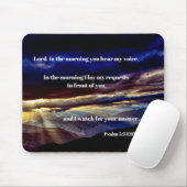 Morning Prayer Sunrise Psalm 5:3 Bijbelversie Muismat (Met muis)