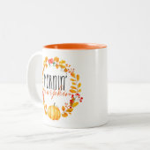 Morning Pumpkin Herfst Waterverf Koffie Mok (Voorkant links)