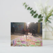 Morning Rangoli Art at Baale Mane! Briefkaart (Staand voorkant)