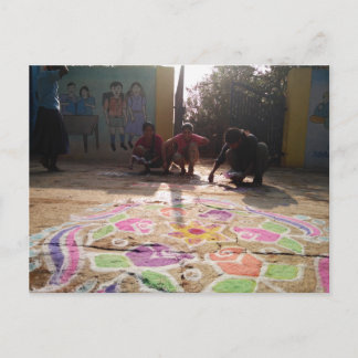 Morning Rangoli Art at Baale Mane! Briefkaart