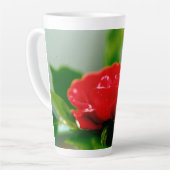 Morning red Rose bedekt met dauwdruppels Latte Mok (Linkerhoek)