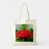 Morning red Rose bedekt met dauwdruppels Tote Bag (Achterkant)