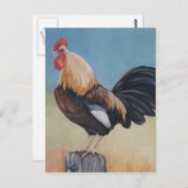 Morning Rooster Art Reproduction Briefkaart (Voorkant / Achterkant)