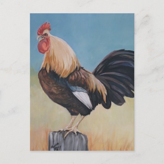 Morning Rooster Art Reproduction Briefkaart (Voorkant)