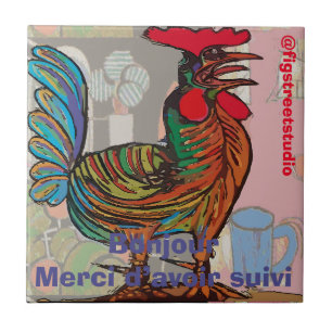 Morning Rooster, bewerk tekst. Tegeltje