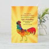 Morning Rooster Invitation Kaart (Staand voorkant)