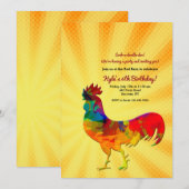 Morning Rooster Invitation Kaart (Voorkant / Achterkant)