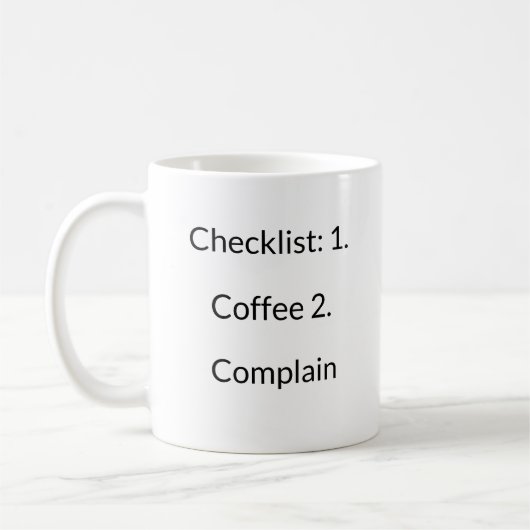 Morning Routine Coffee Checklist Mok (Links)
