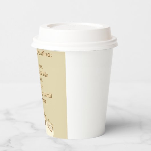 Morning Routine Coffee Mok | Grappige cafeïne afha Papieren Bekers (Links)