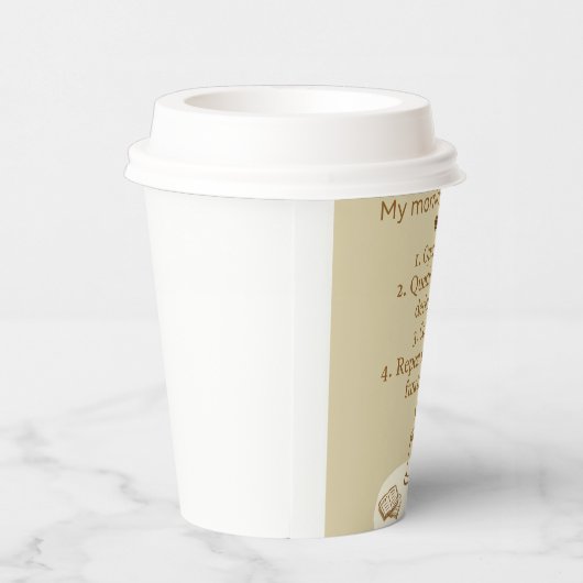 Morning Routine Coffee Mok | Grappige cafeïne afha Papieren Bekers (Rechts)