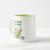 Morning Routine Matcha Club Personaliezed Mug Tweekleurige Koffiemok (Voorkant links)