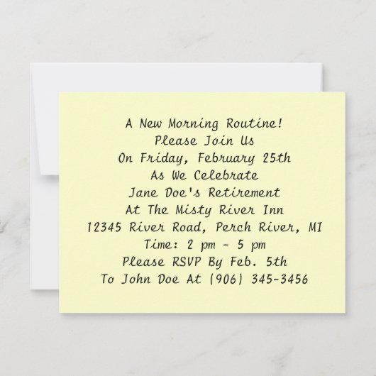Morning Routine Retirement Invitations Nog LIfe Kaart (Achterkant)