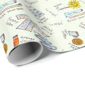 Morning Routine symbolen om je dag te beginnen Cadeaupapier (Rol Hoek)