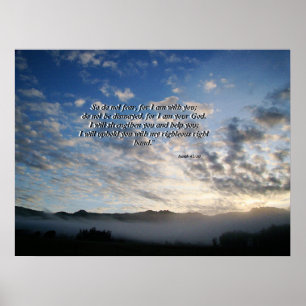 Morning Sky & Mist Isaiah 41:10 Afdruk Poster