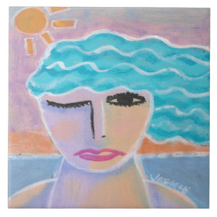 Morning Sky Origineel Abstract schilderij Tegeltje