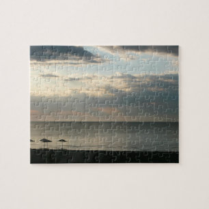 Morning sky over strand in Griekenland Foto Legpuzzel