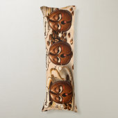 Morning, sleepy coffee bean funny relatable coffee lichaamskussen (Voorkant Verticaal)