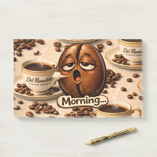 Morning, sleepy coffee bean funny relatable post post-it® notes (Op bureau)