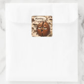 Morning, sleepy coffee bean funny relatable square vierkante sticker (Tas)