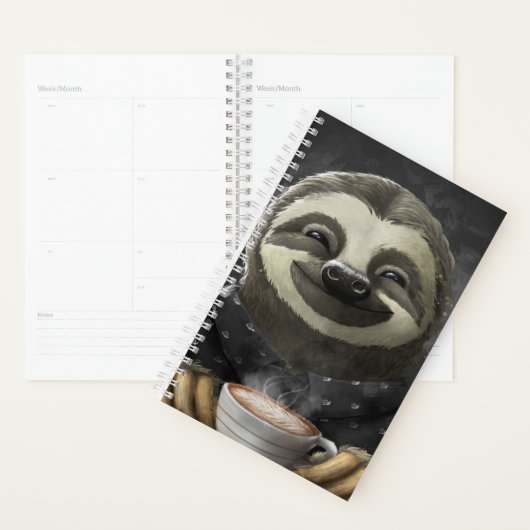 Morning Sloth Coffee Black Planner (Display)