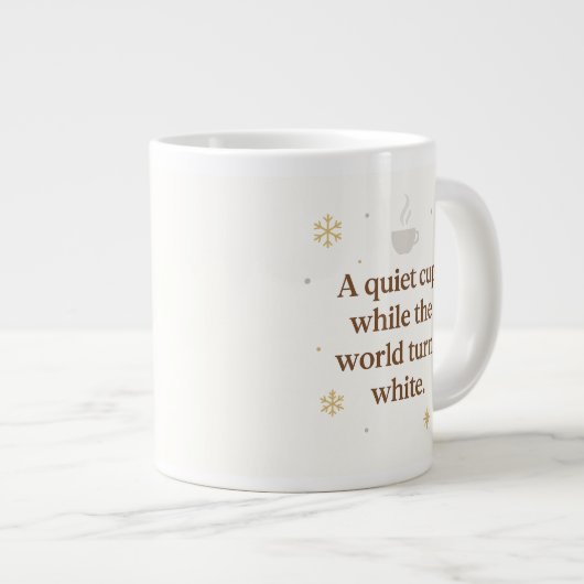 Morning Snowfall | A Quiet Cup | Winter Mug Grote Koffiekop (Voorkant rechts)