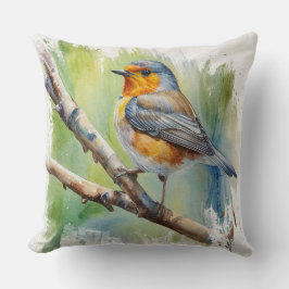 Morning Song robin vogel schilderij muurkunst Kussen