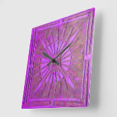 MORNING STAR, Antique Purple Vierkante Klok (Hoek)