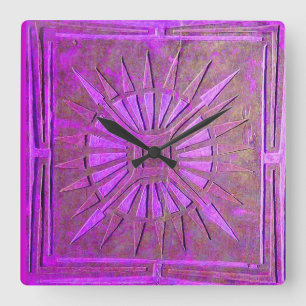 MORNING STAR, Antique Purple Vierkante Klok