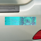 MORNING STAR Blauwgroen Blauw, Monogram Bumpersticker (Op auto)