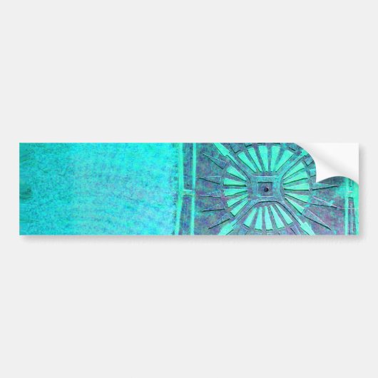 MORNING STAR Blauwgroen Blauw, Monogram Bumpersticker (Voorkant)
