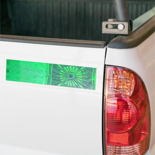 MORNING STAR lichtgroen monogram Bumpersticker (Op Truck)