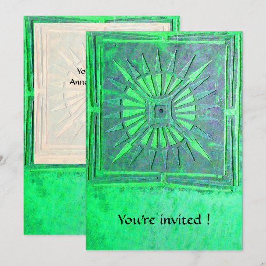 MORNING STAR  MONOGRAM , helder lichtgroen Kaart (Voorkant / Achterkant)