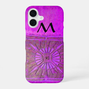 MORNING STAR Paars Zwart Monogram iPhone 16 Hoesje