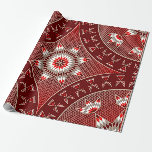 Morning Star (rood) Cadeaupapier (Uitgerold)