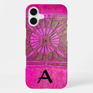 MORNING STAR Roze,Fuchsia Zwart, Monogram iPhone 16 Plus Hoesje