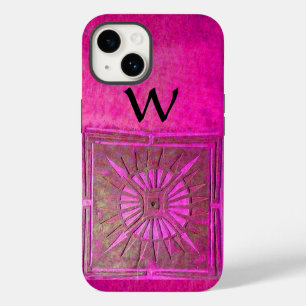 MORNING STAR , Roze,Zwart,Fuchsia Monogram iPhone 14 Hoesje
