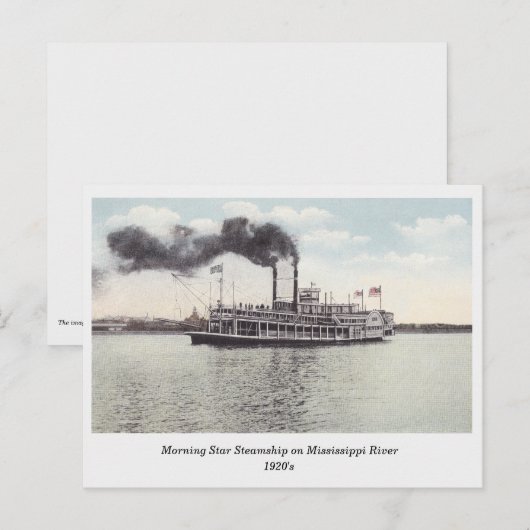 Morning Star Steamship op het oude briefkaart van  (Voorkant / Achterkant)