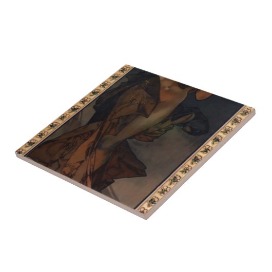 Morning Star van Alphonse Mucha Tegeltje (Zijkant)