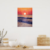 Morning Sun over Atlantische Oceaan Poster (Keuken)